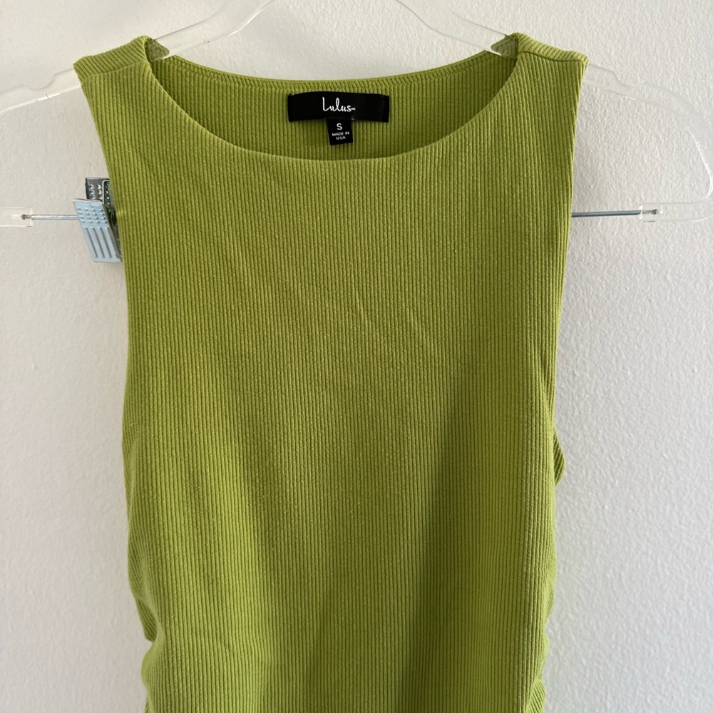 Lulu's Fitted Green Sleeveless Tank Top
